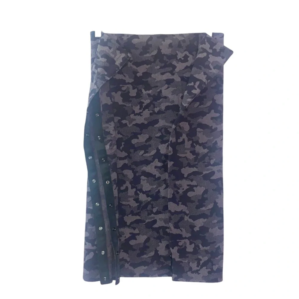 Lululemon Vinyasa Multi Wear Scarf O/S Black Gray Snap Buttons Camouflage Print